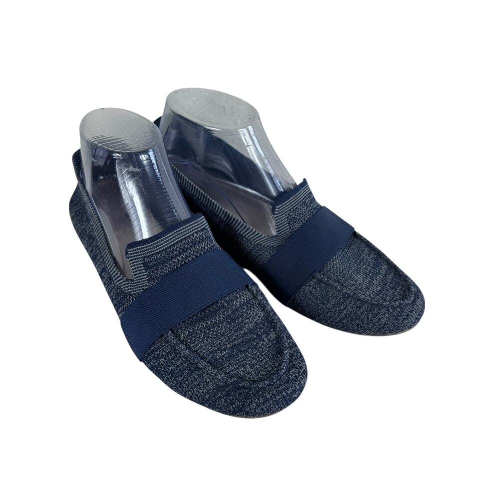 Vintage 7 Eight Vivie Heathered Blue Textile Fabric Slip On Loafers Size 8.5